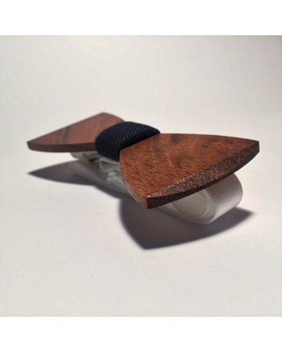 Wooden bow tie SHINE DARK GREY