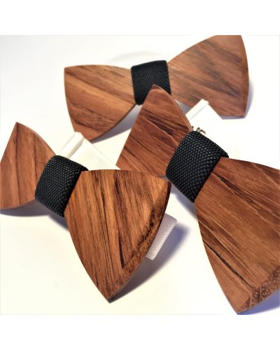 Wooden bow tie SHINE DARK GREY