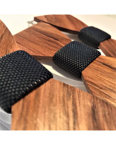 Wooden bow tie SHINE DARK GREY