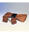 Drewniana muszka z poszetką