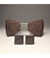 Wooden bow tie with cufflinks