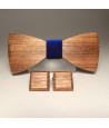 Wooden cufflinks and bow tie 