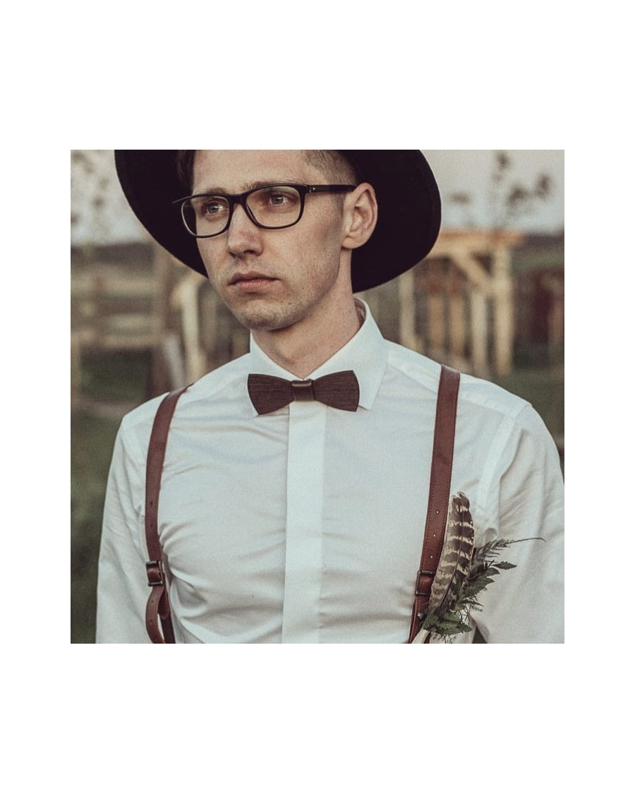 Wooden bow tie DEEP BROWN