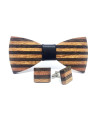 Wooden bow tie with cufflinks