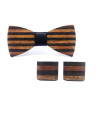 Wooden bow tie with cufflinks