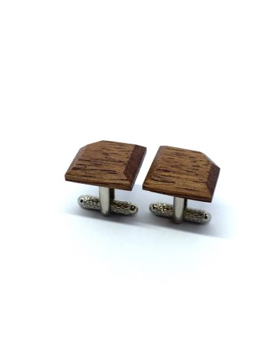 Wooden cufflinks RUSTIC GOLD