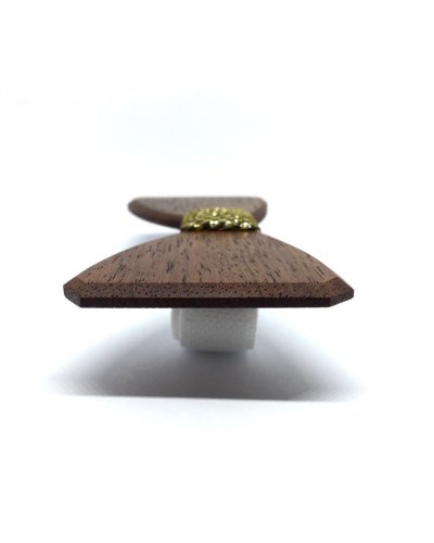 Drewniana muszka RUSTIC GOLD