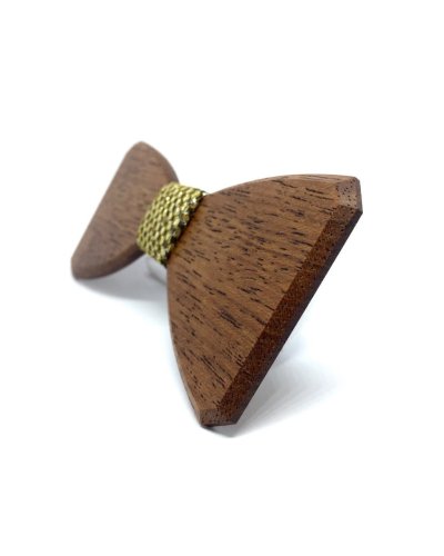 Drewniana muszka RUSTIC GOLD