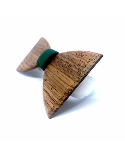 Wooden bow tie BOHO GREEN