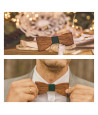 Wooden bow tie BOHO GREEN