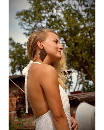 Duże kolczyki WENGE romby