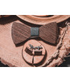 Wooden bowtie and cufflinks