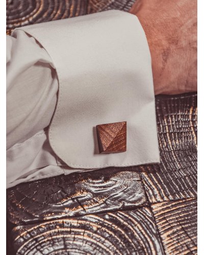 Wooden cufflink LATTICE