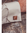 Wooden cufflink LATTICE