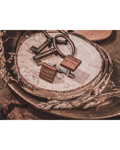 Drewniane spinki do mankietów