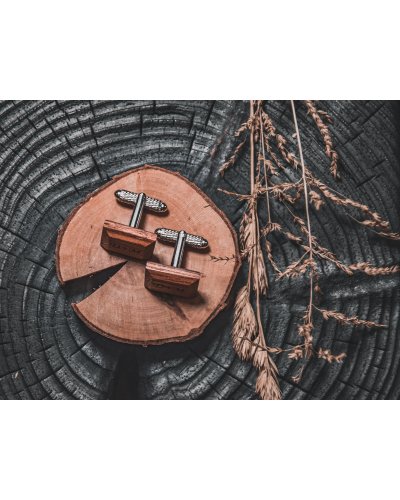 Drewniane spinki do mankietów