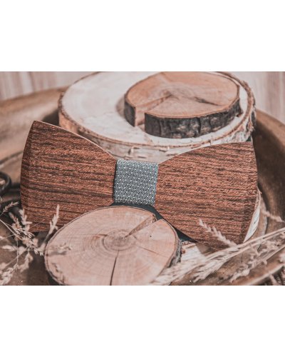 Wooden bow tie with cufflinks