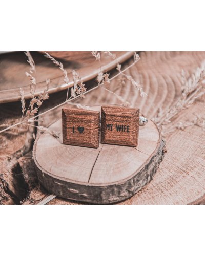 Drewniane spinki do mankietów