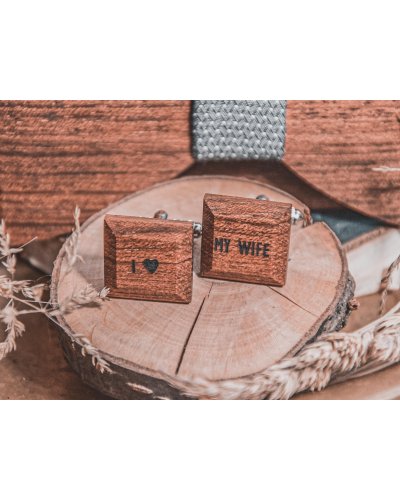 Drewniane spinki do mankietów