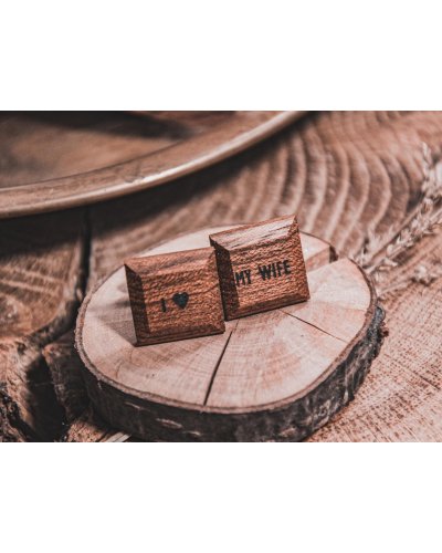 Drewniane spinki do mankietów