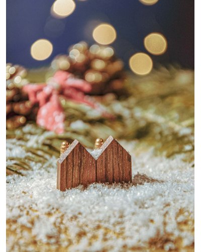 Drewniana muszka z poszetką