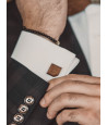Wooden cufflinks RUSTIC GOLD