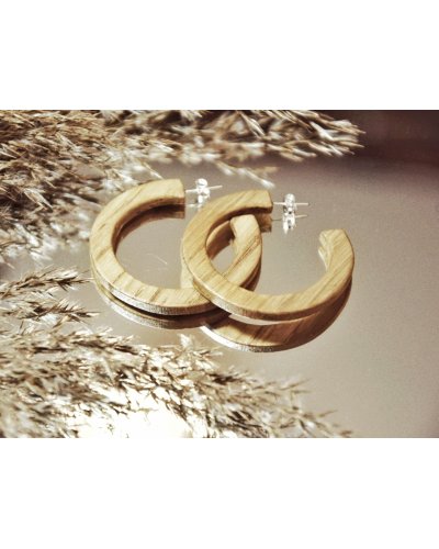 Drewniane kolczyki koła