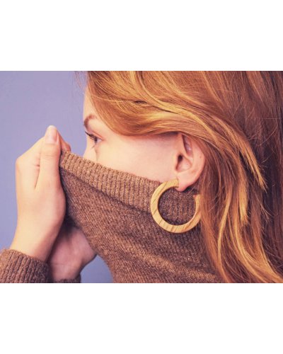 Drewniane kolczyki koła