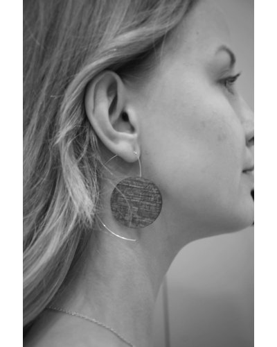 Large wooden hoop earrings