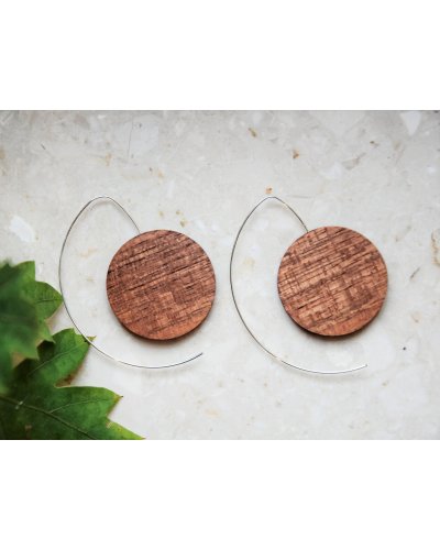 Large wooden hoop earrings