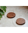 Large wooden hoop earrings