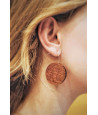 Large wooden hoop earrings