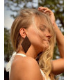 WENGE large asymmetrical earrings