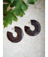 Wooden earrings cow patches