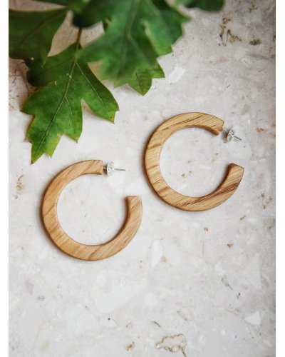 Drewniane kolczyki koła