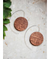 Large wooden hoop earrings