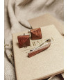 Set of cufflinks and tie clips