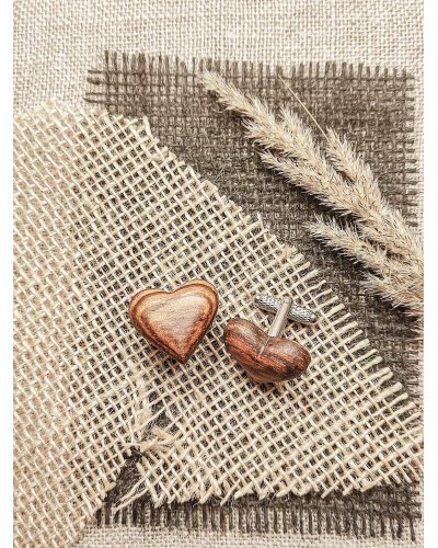 Wooden cufflinks RUSTIC GOLD