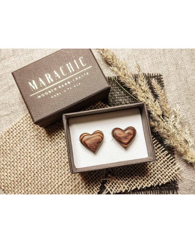 Wooden cufflinks RUSTIC GOLD