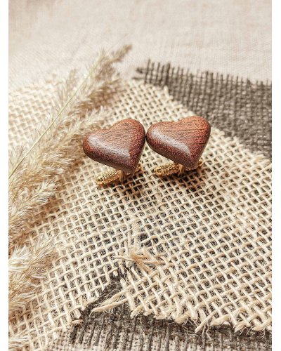 Drewniane spinki do mankietów LOVE ME