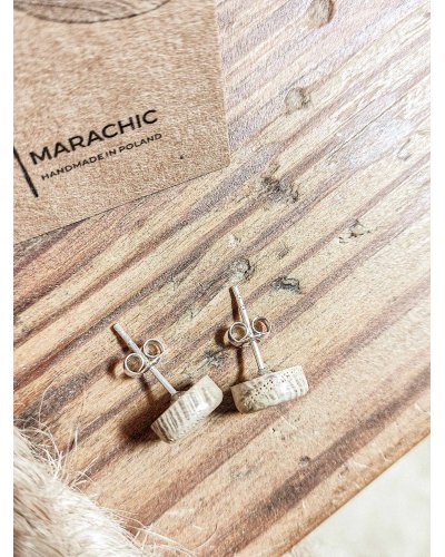 Drewniane kolczyki kółka wiszące