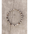 Naszyjnik z naturalnym pereł słodkowodnych i drewna