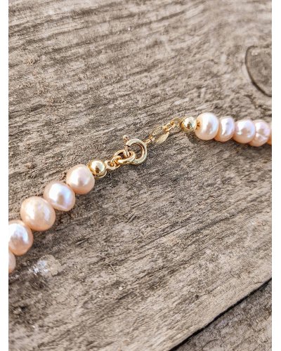 Naszyjnik asymetryczny choker perłowy