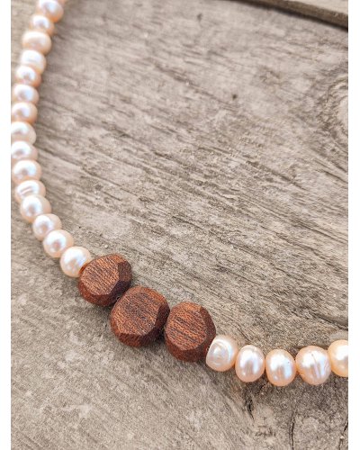 Naszyjnik asymetryczny choker perłowy