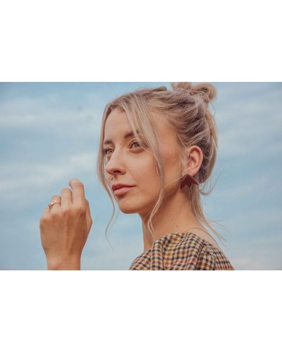 Hanging earrings made of wood crystals
