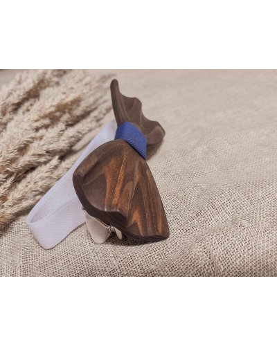 Hand-carved wooden bow tie