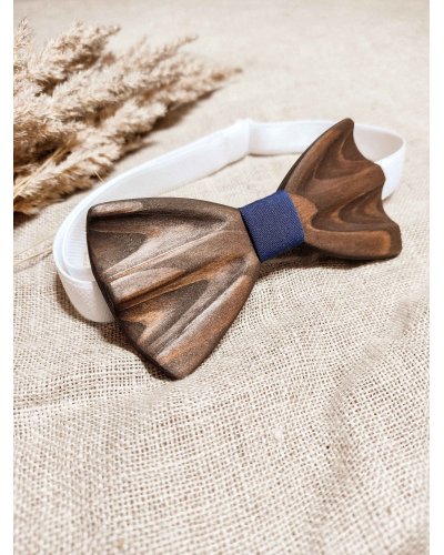 Hand-carved wooden bow tie