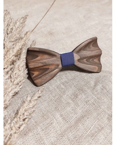 Hand-carved wooden bow tie
