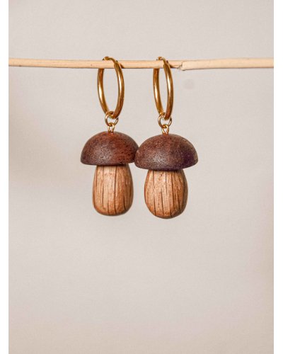 Boletus mushrooms earrings