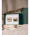 Wooden cufflinks I LOVE MY CAT